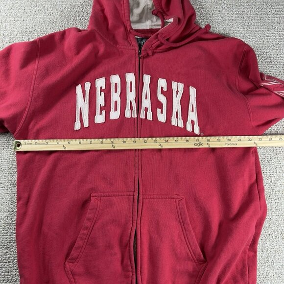 Colosseum University Of Nebraska Hooded Fleece Jacket Red Men's Size XL - Picture 5 of 7